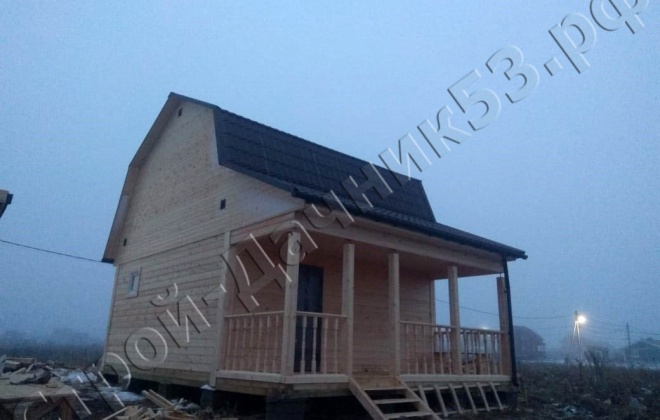 3 Брусовой дом 6×8, 75 м², Ленинградская область,  Ломоносовский район, к. посёлок Ежевичное (8)